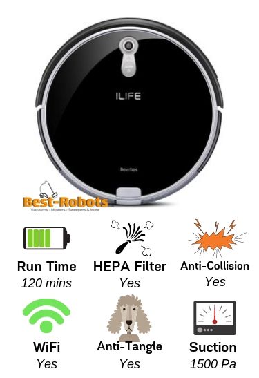 Infographic of the features for the Ilife A8 and Pets