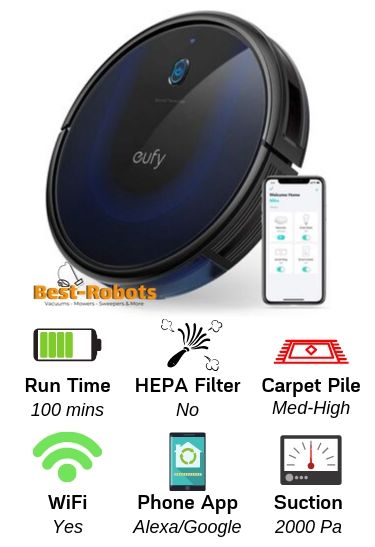 Chart of the Eufy Robot Vacuum Features
